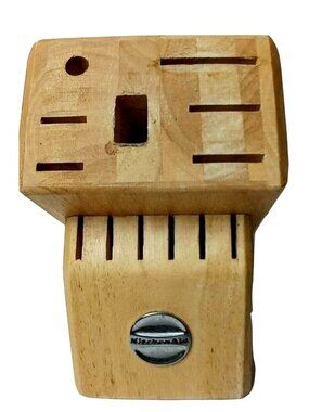 KitchenAid 13 Slot Knife Block Holder Natural Wood Organizer